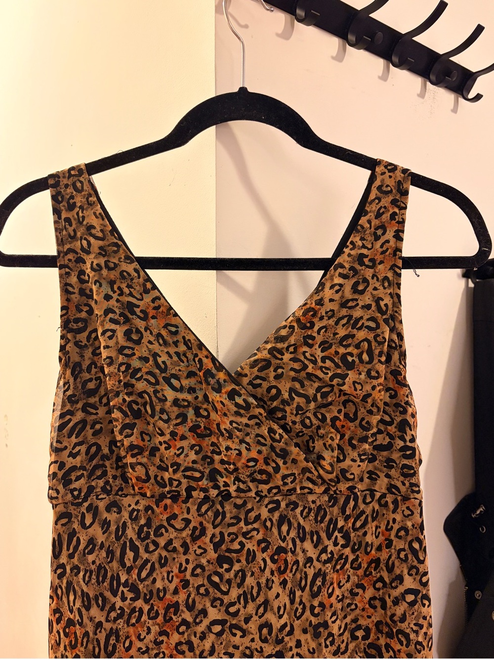 Animal Print V-Neck Sleeveless Midi Dress - Brown - Picture 2 of 4